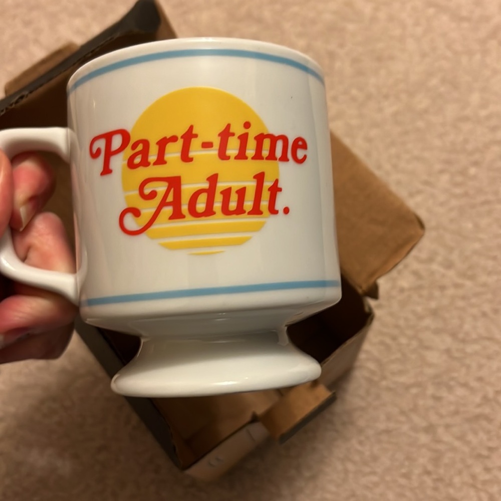 NIB Part-time Adult Ceramic Mug from Brass Monkey - Stackable